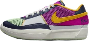 Ja 1 SE Camp Ja Big Kids' Basketball Shoes (FN4977-400, Obsidian/University Gold/Vapor Green/Hyper Violet) Size 1