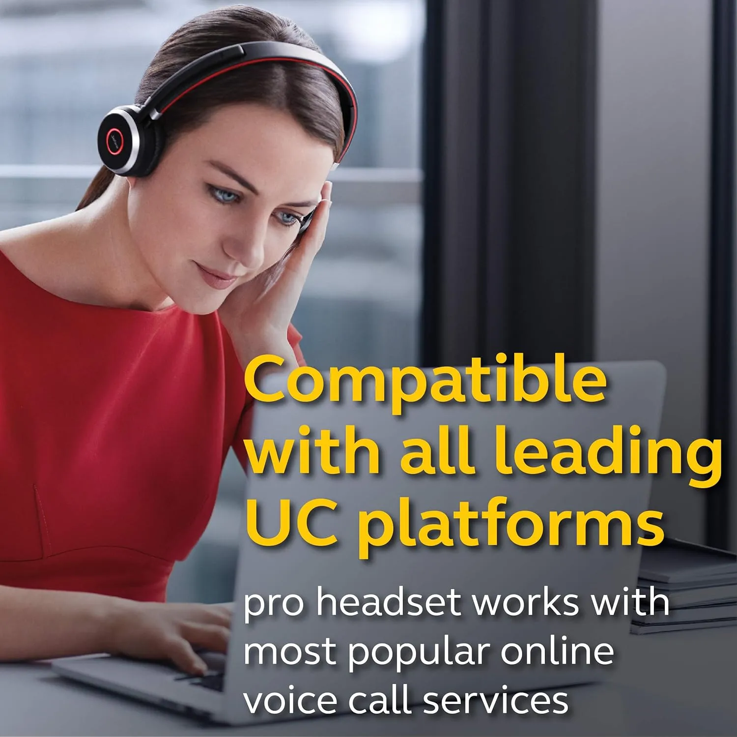 Jabra Evolve 65 UC Wireless Headset, Stereo – Includes Link 370 USB Adapter – Bluetooth Headset with Industry-Leading Wireless Performance, Passive Noise Cancellation, All Day Battery, Stereo Speaker