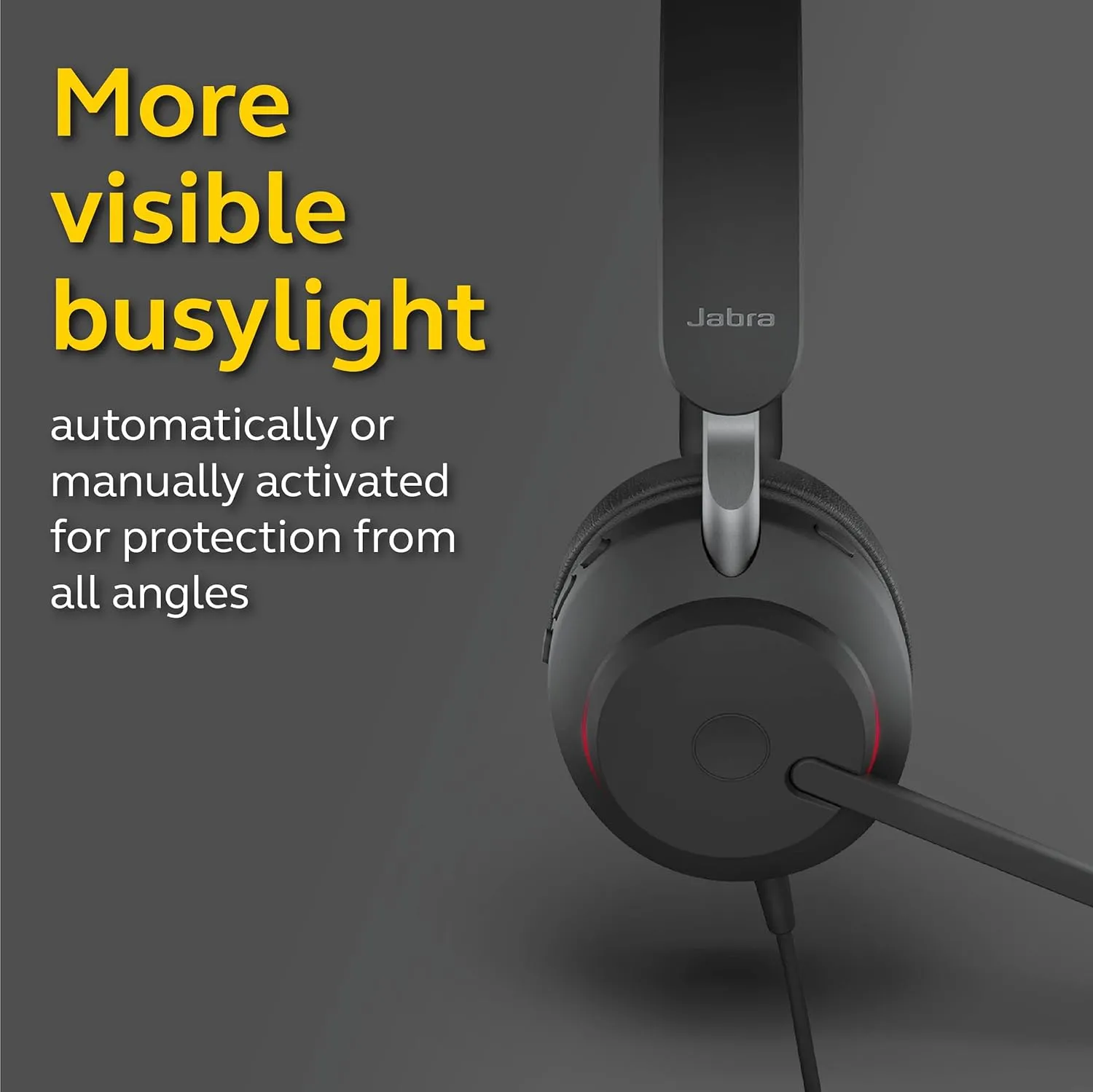 Jabra Evolve2 40 UC Wired Headphones, USB-C, Stereo, Black – Telework Headset for Calls and Music, Enhanced All-Day Comfort, Passive Noise Cancelling Headphones, UC-Optimized with USB-C Connection