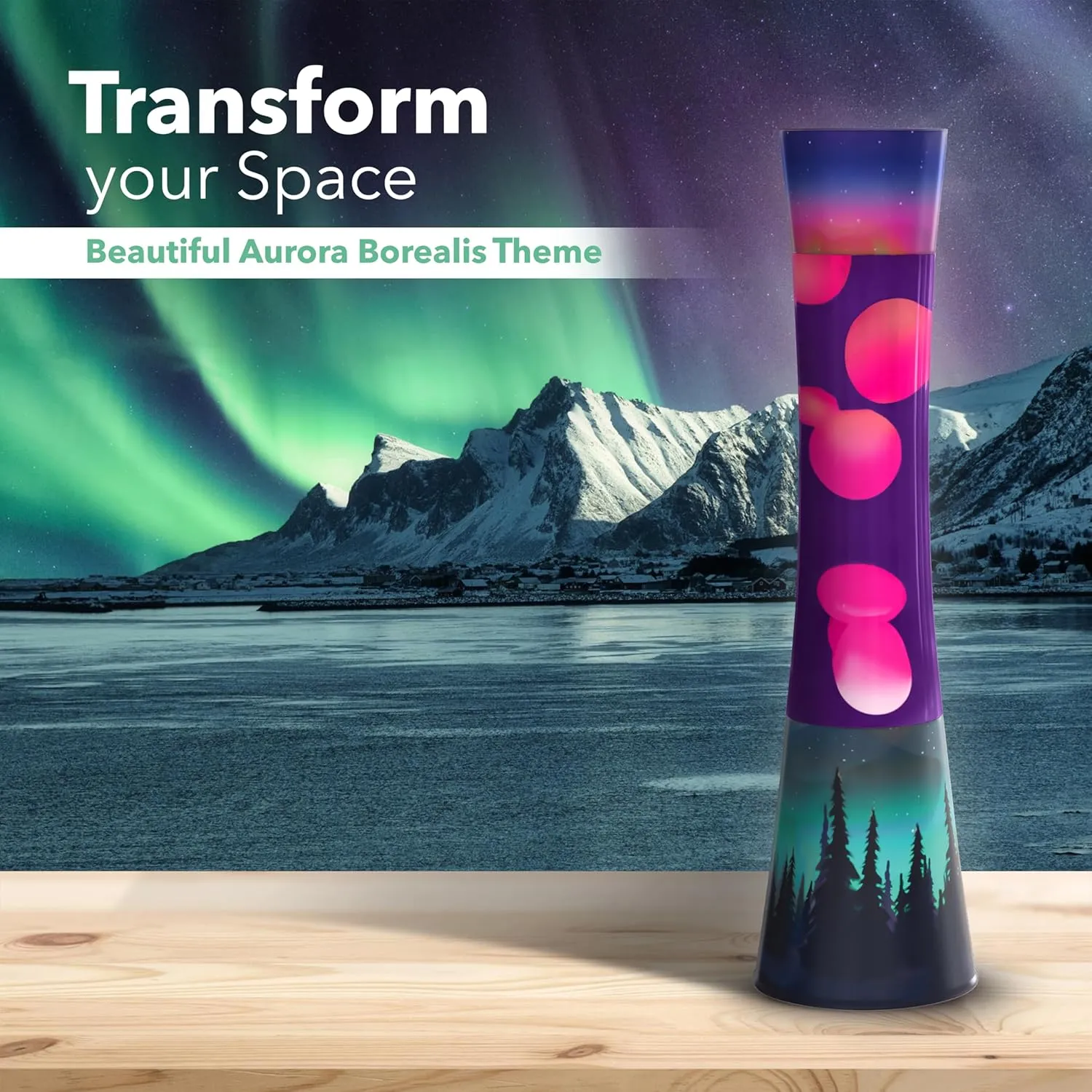 JAMBO- The Upgraded Motion Lamp- 15.5" Aurora Lamp, Relaxing Liquid Lamp, Mood Light, Home Decor, Lamp for Living Room Office Bedroom Kitchen, Night Light Nightlight, Lamp for Adults, Teens and Kids