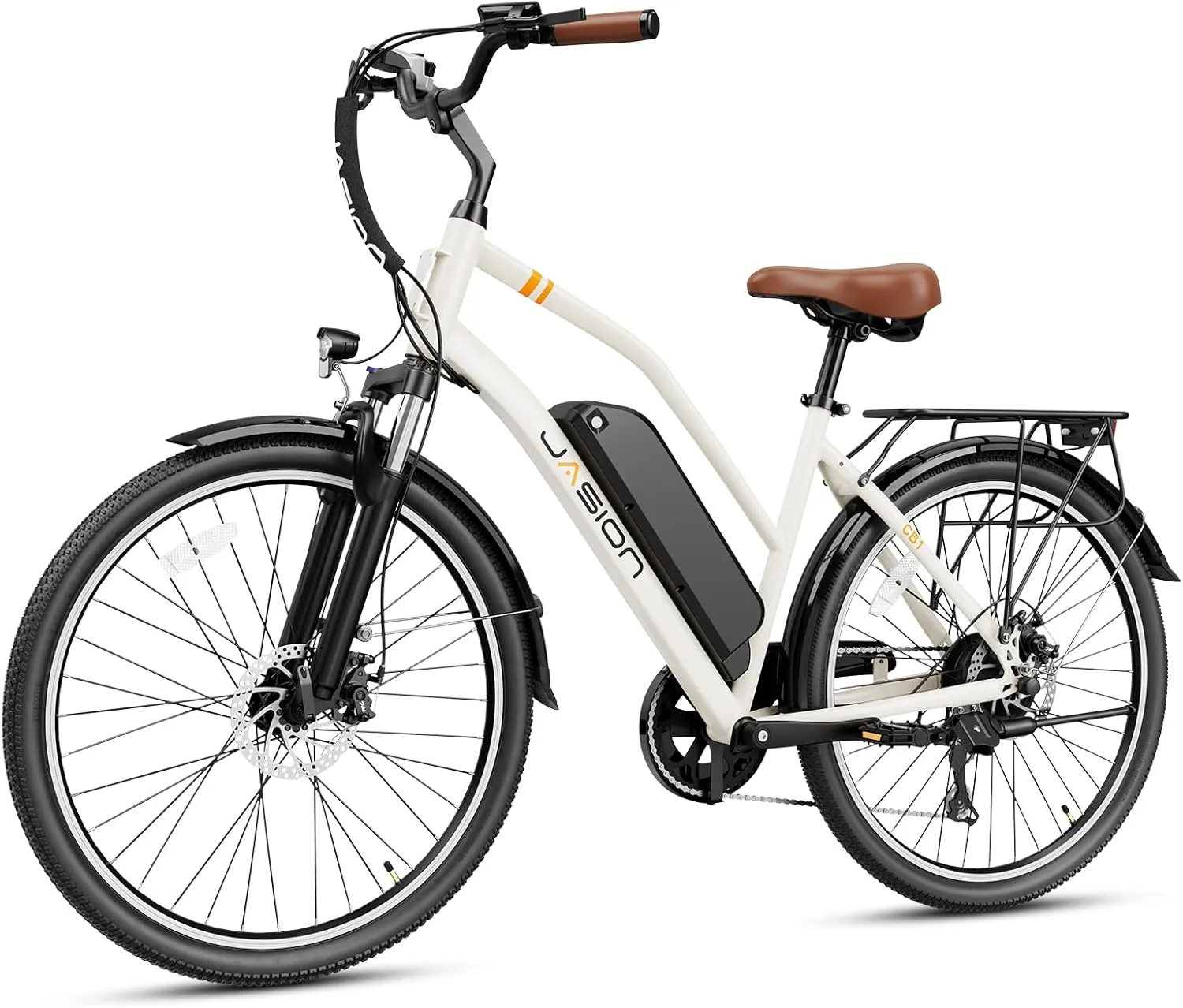 Jasion CB1 Electric Bike for Adults, 1000W Motor Peak Ebike, 450Wh Removeable Battery, 26'' City Cruiser Bicycle, 22 MPH Commuter Women Ebike, 7-Speed Gear