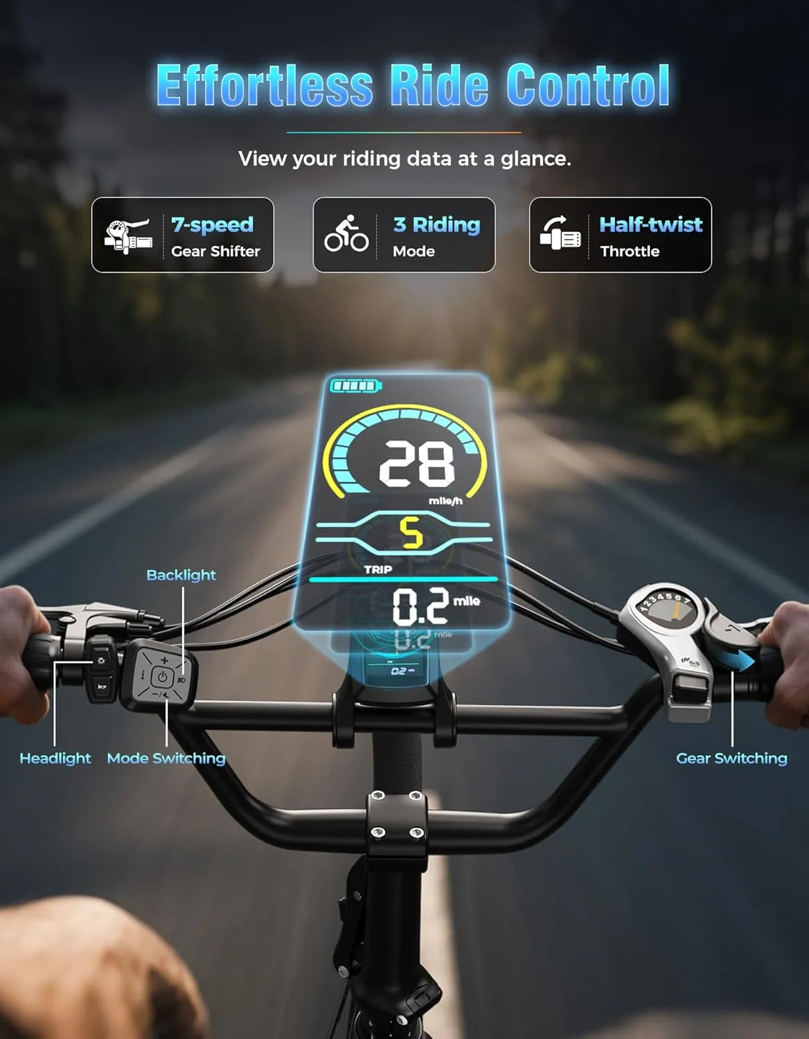 Jasion EB7 2.0 Electric Bike for Adults, 1200W Peak Motor 28MPH Max Speed Folding Ebike, 48V 10AH Removable Battery, 20" Fat Tire with Dual Suspension, 7-Speed Electric Bicycles, UL Certifiled