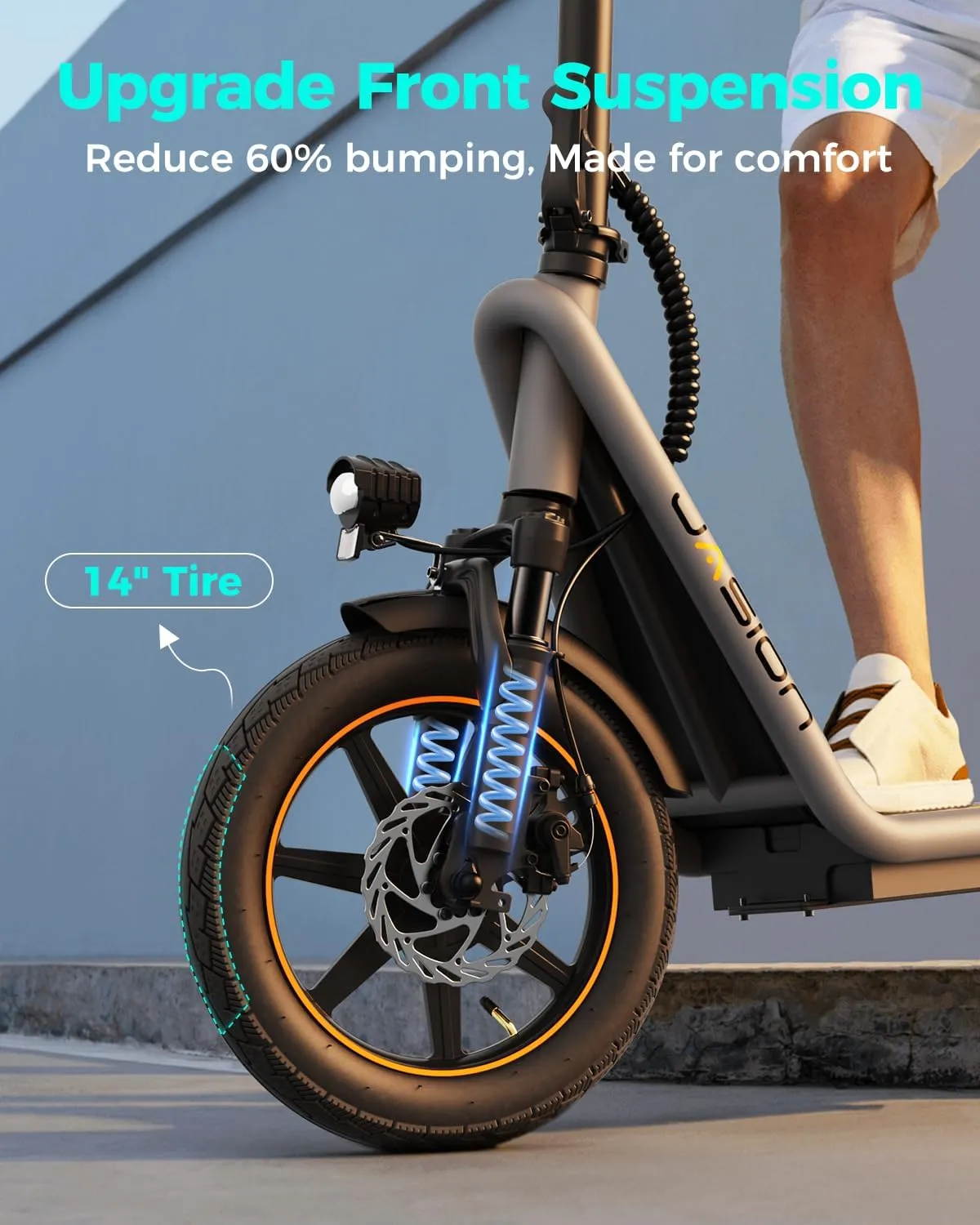 Jasion JS3/PRO Electric Scooter with Seat, 650/850W Peak Motor, 20/25Miles Ranges Scooters for Adults, 20/25MPH Max Speed, Foldable E-Scooter for Pets & Cargo, Dual Disc Brakes