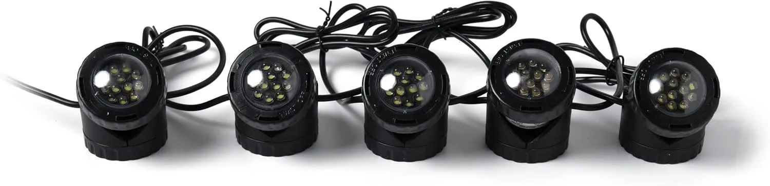 Jebao Submersible LED Pond Light with Photcell Sensor, Set of 5