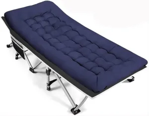 JSEIAJB Portable Camping Cot Sleeping Cot for Adult Extra Wide Heavy Duty Folding Cot with Thick Mattress