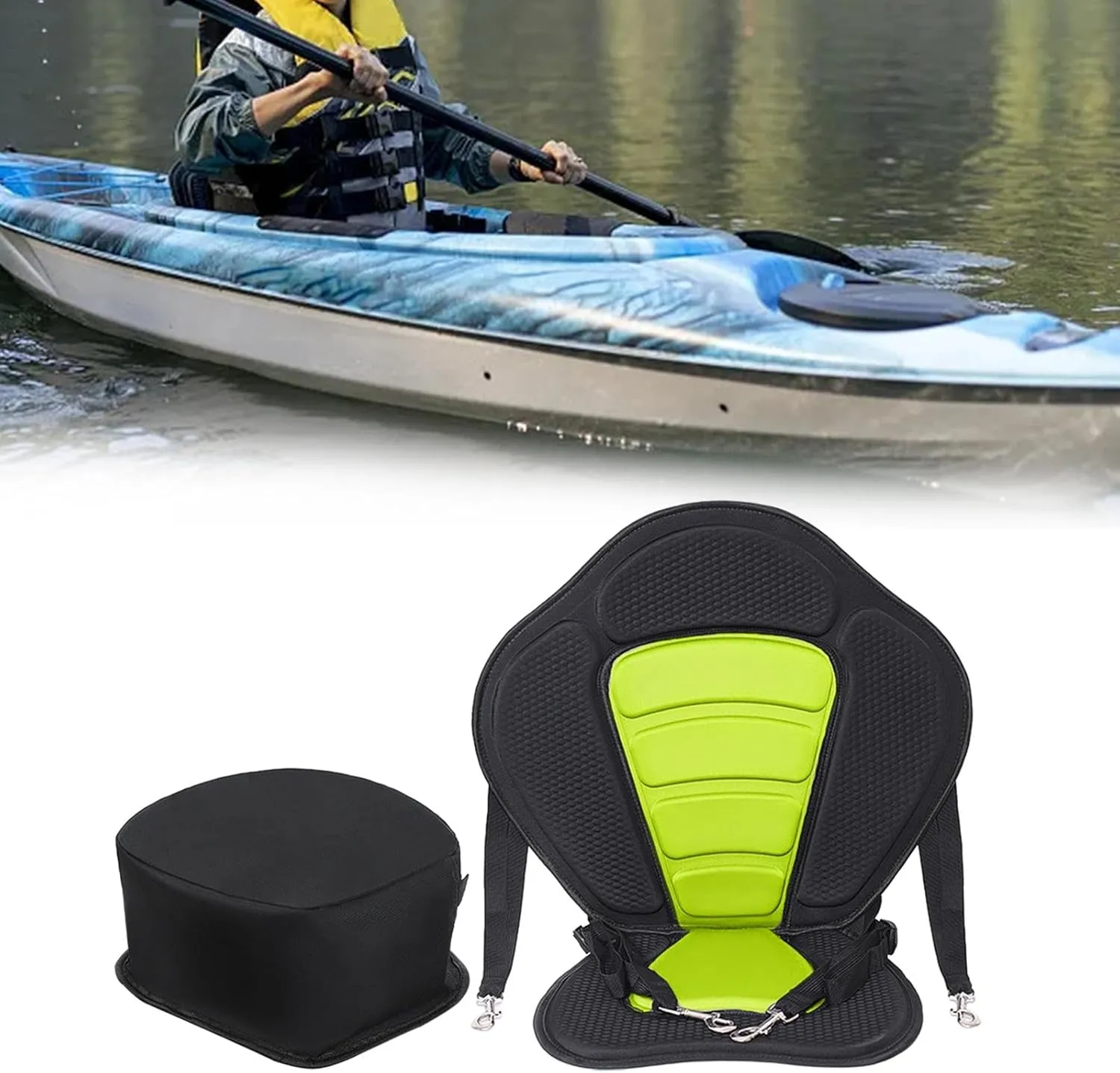 Kayak Padded Seat Canoe Seat Boat Seat Cushioned Adjustable for Rafting Drifting Inflatable Paddleboard