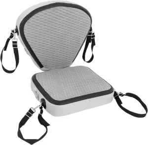 Kayak Seats with Back Support, Kayak Seat Cushion with 4 Straps & 360° Adjustable Hook, Inflatable Padded Kayak Seats, Foldable Canoe Seat for Kayaking Rafting Fishing (Grey)