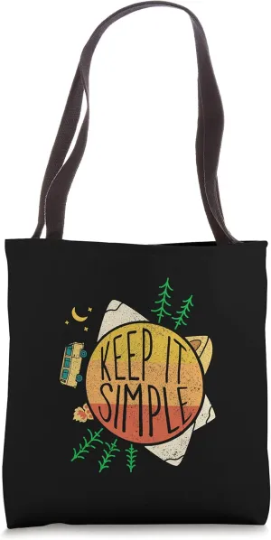 Keep It Simple - Travel Camping Nature Caravan Minimalistic Tote Bag