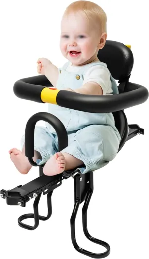 Kids Bike Seat, Portable Retractable Foldable Front Mounted Child Bike Seat, Bike Attachment Suitable for All Types of Bicycles