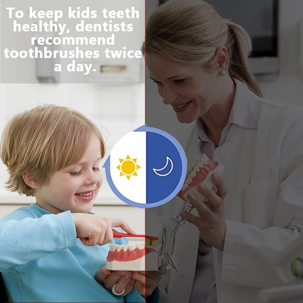 Kids Toothbrush Electric, U Shaped Ultrasonic Automatic Toothbrush with 2 Brush Heads, Six Cleaning Modes, Cartoon Modeling Design for Kids, Special for Birthday Gift (Orange, Kids 2-7)