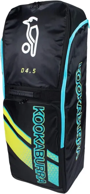 Kookaburra Unisex's d4.5 Duffle Rapid Bag, Cricket Duffel, Black/Yellow/Blue, One Size 3S221238