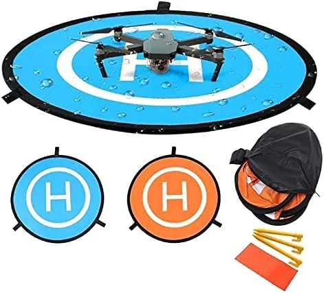 Krixis 2024 1 Set Drone Parking Apron Pad 90/110cm Foldable Helicopter Accessory Tello Drone Accessories Folding Drone Landing Pad - (Color: 90CM)