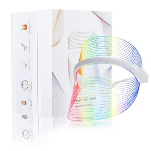 L E D Face Mask Light Therapy, 7 Colors L E D Light Therapy Mask, Red & Blue Light Therapy for Face, Light Mask for Skin Care, Portable Rechargeable