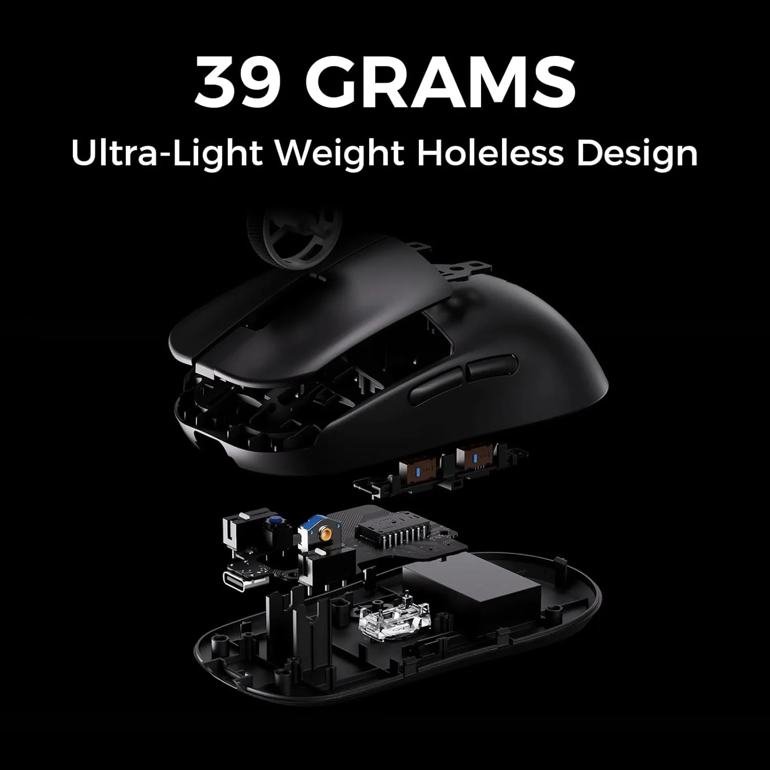 L7 Ultra Wireless Gaming Mouse, PAW3950 42K Sensor, Wireless/Wired Dual 8K Polling, 39g Ultra-Light Weight, 2.4GHz RF/BT/Wired Tri-Mode Connection (Ultra-PAW3950 42K Sensor, White)