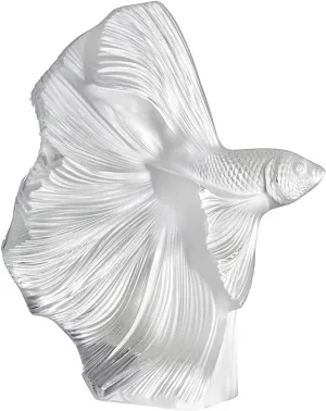 Lalique Crystal Fighting Fish Figurine Large