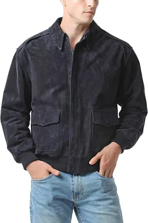 Landing Leathers Men Air Force A-2 Leather Flight Bomber Jacket (Also available in Big & Tall)