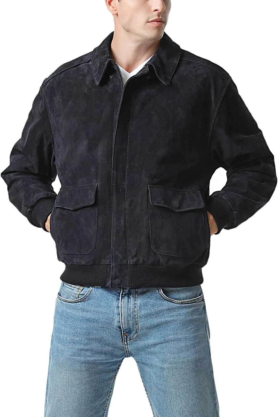 Landing Leathers Men Air Force A-2 Leather Flight Bomber Jacket (Also available in Big & Tall)