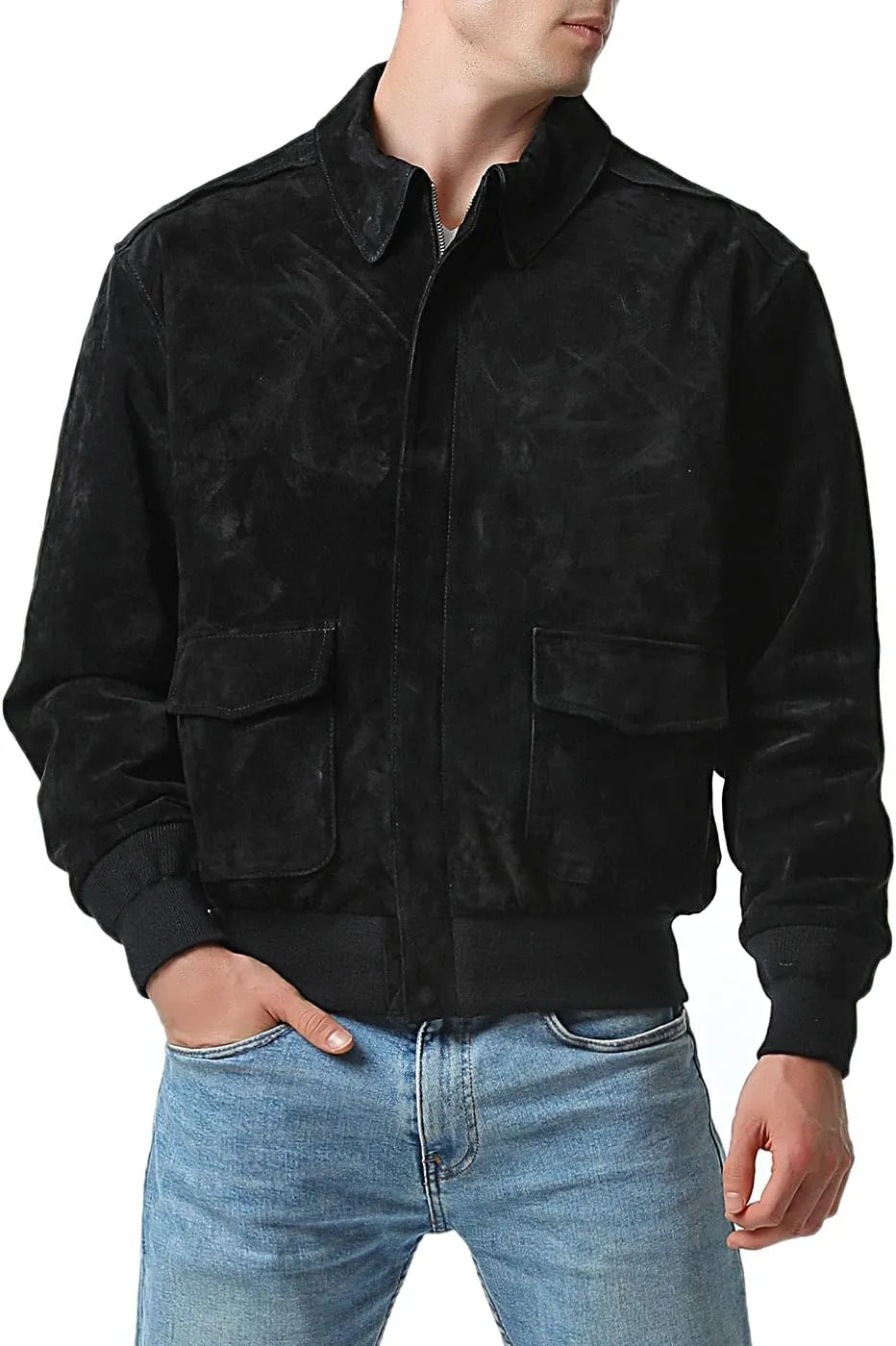 Landing Leathers Men Air Force A-2 Leather Flight Bomber Jacket (Also available in Big & Tall)