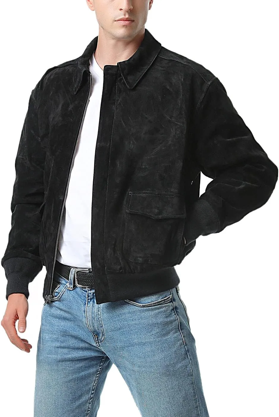Landing Leathers Men Air Force A-2 Leather Flight Bomber Jacket (Also available in Big & Tall)