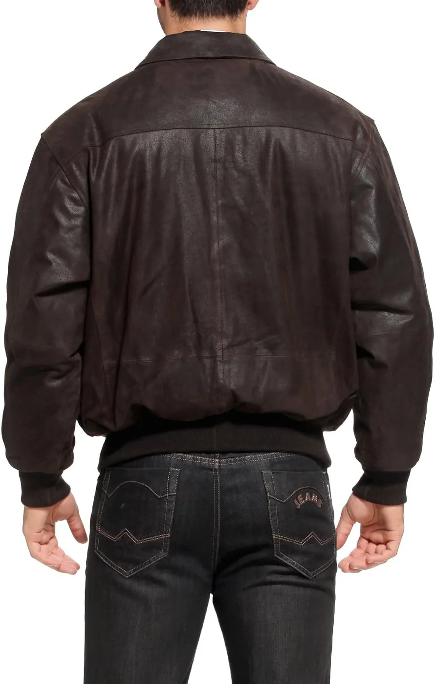 Landing Leathers Men Air Force A-2 Leather Flight Bomber Jacket (Also available in Big & Tall)