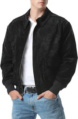 Landing Leathers Men Air Force A-2 Leather Flight Bomber Jacket (Also available in Big & Tall)