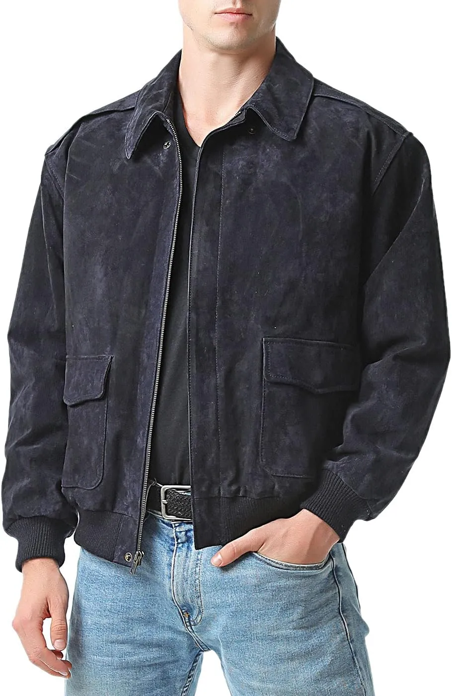 Landing Leathers Men Air Force A-2 Leather Flight Bomber Jacket (Also available in Big & Tall)