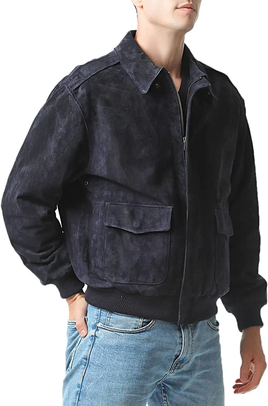 Landing Leathers Men Air Force A-2 Leather Flight Bomber Jacket (Also available in Big & Tall)