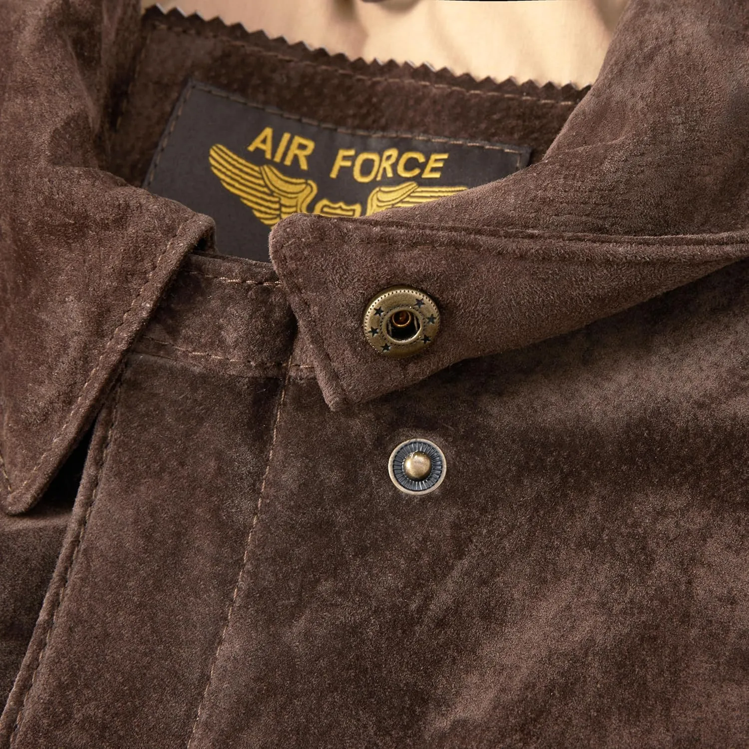 Landing Leathers Men Air Force A-2 Suede Leather Flight Bomber Jacket (Also available in Big & Tall)