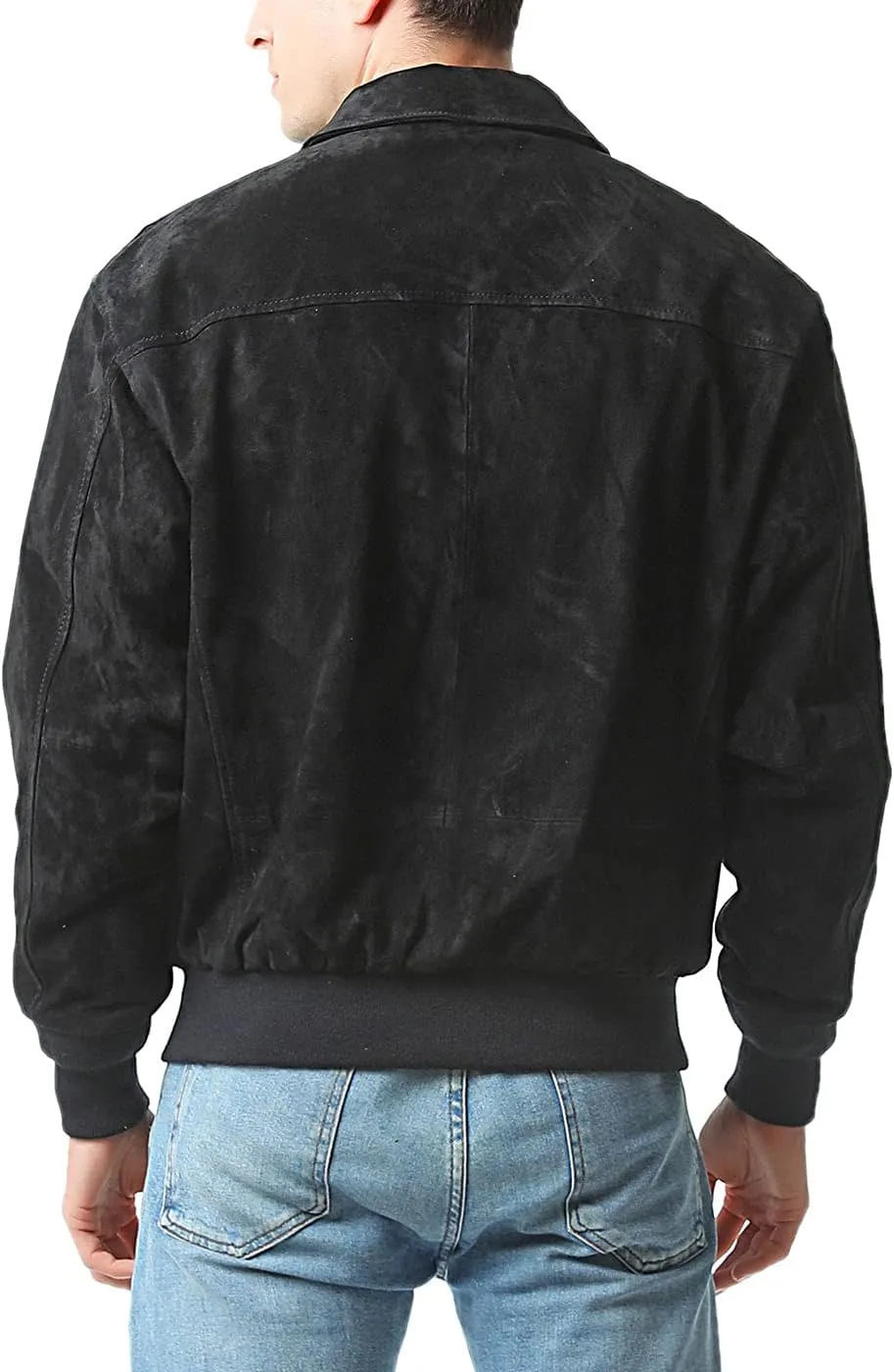 Landing Leathers Men Air Force A-2 Suede Leather Flight Bomber Jacket (Also available in Big & Tall)