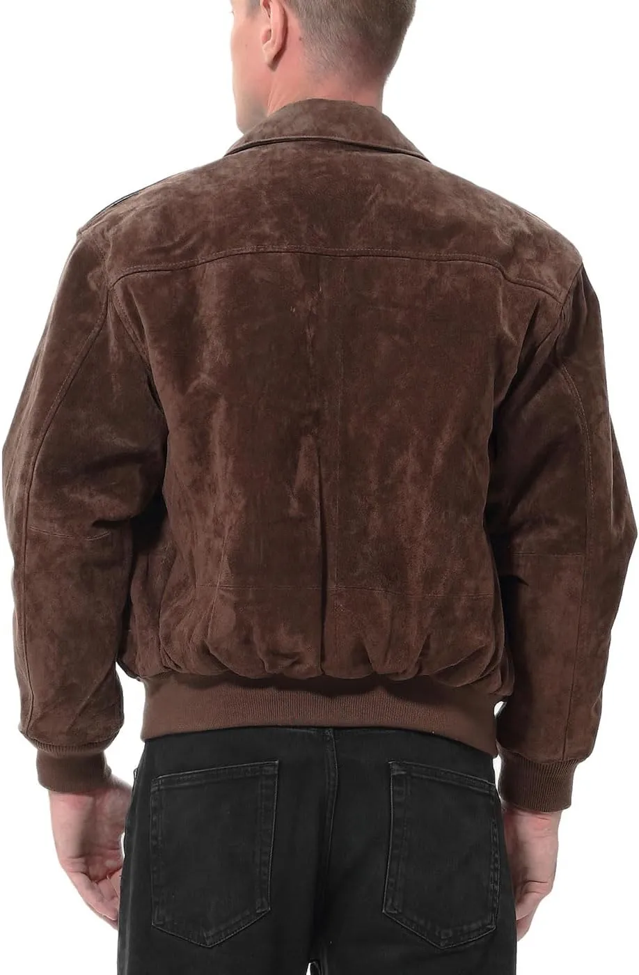 Landing Leathers Men Air Force A-2 Suede Leather Flight Bomber Jacket (Also available in Big & Tall)