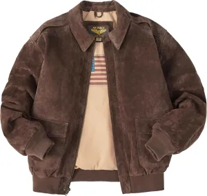 Landing Leathers Men Air Force A-2 Suede Leather Flight Bomber Jacket (Also available in Big & Tall)