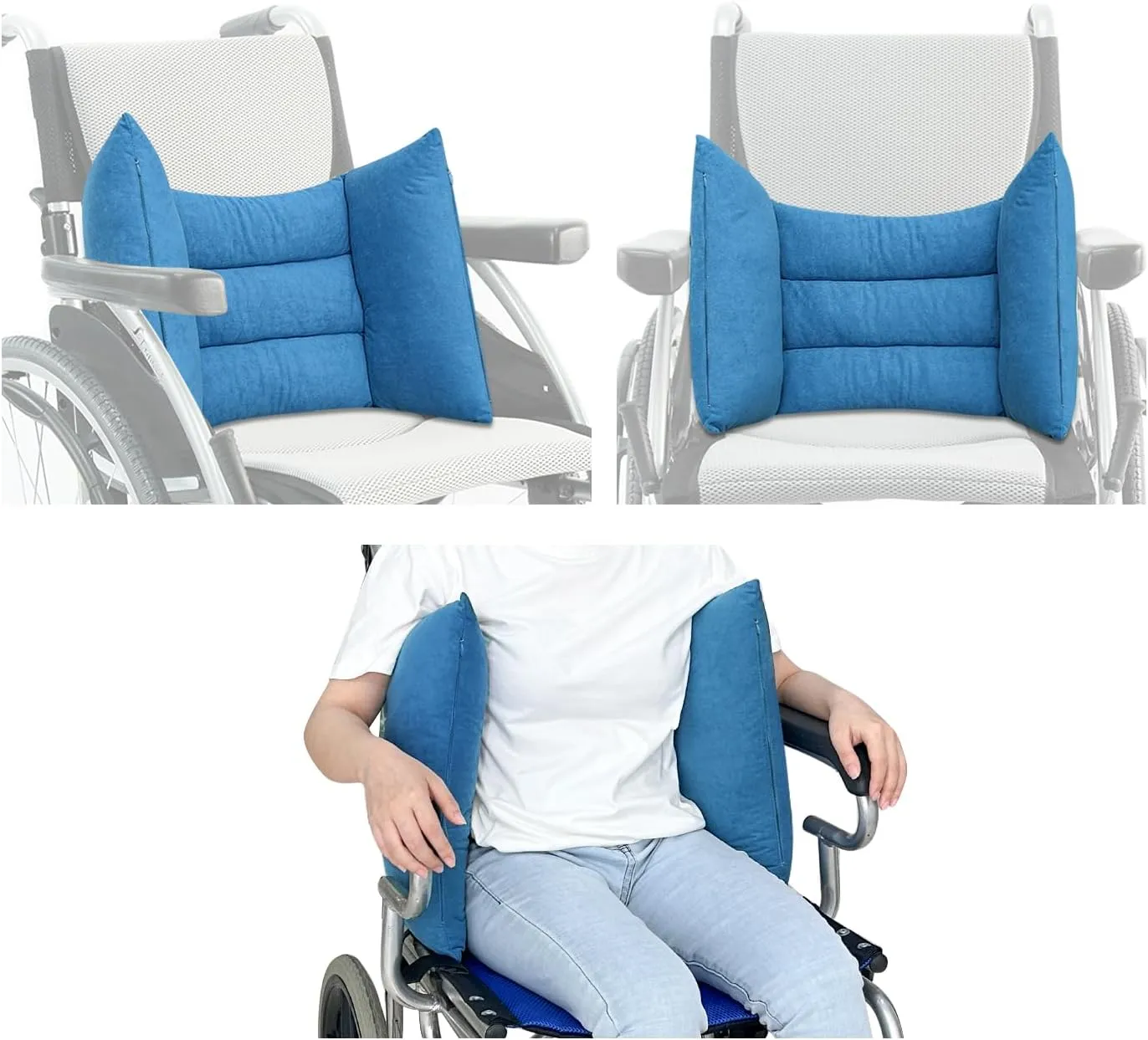 Lateral Support for Wheelchair Back Support Cushion for Pressure Relief Folding Pads Improving Better Posture Sitting Assist Wedge for Elderly Disabled Stroke Patients in Recliner Wheelchair