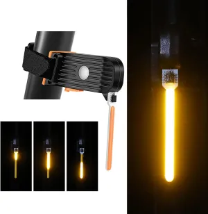 LED Bike Tail Light, Orange Light Flow Tail Light, Bicycle Warning Tail Light, 5 Modes, USB Rechargeable, Waterproof, Cycling Tail Light for Any Type of Seat Post