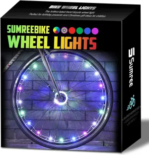 LED Bike Wheel Lights, 2-Tire Pack USB Rechargeable Bike Lights with Batteries Included, Best Bicycle Lights - Stocking Stuffer Birthday Gift for Kids, Girls, Boys, Adults