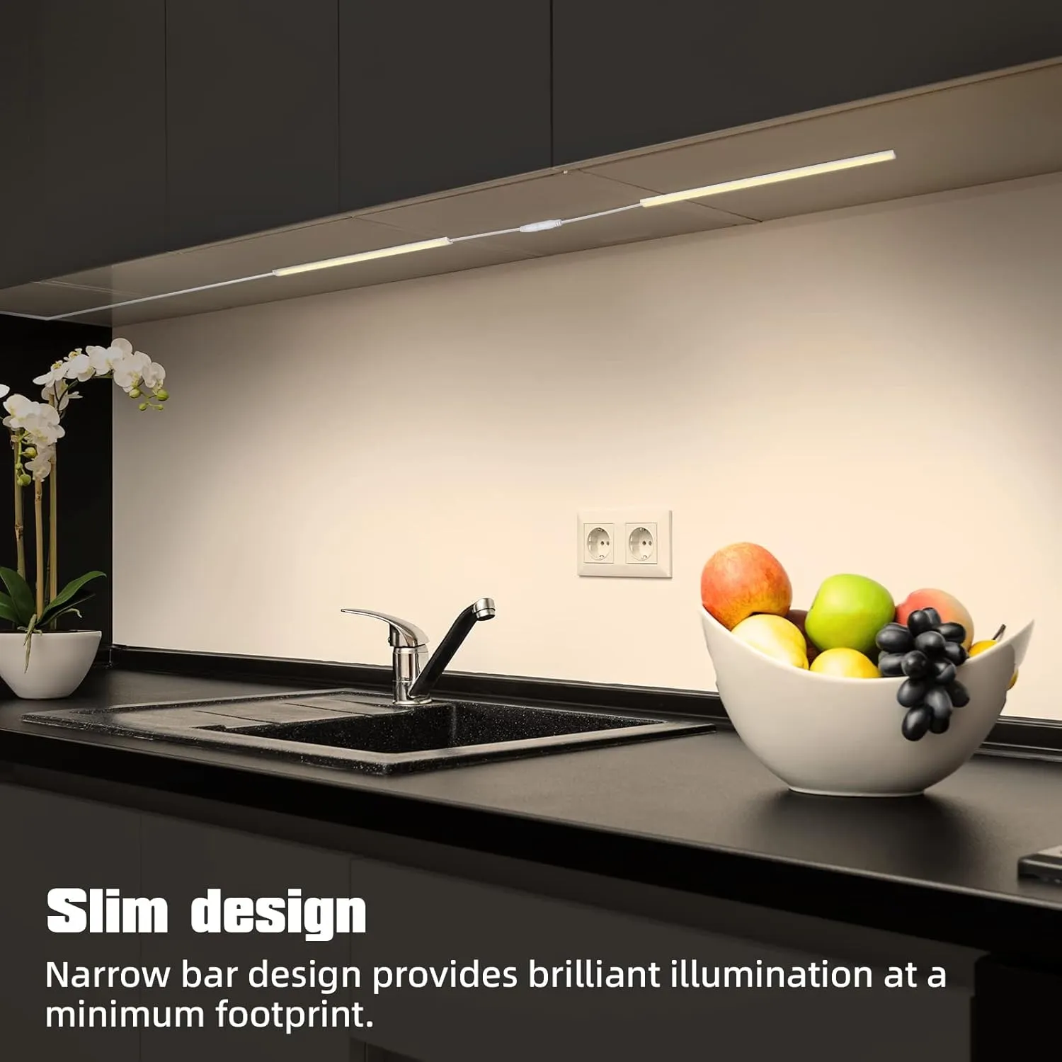 LED Under Cabinet Lighting, 2pcs x 12 Inch Dimmable, USB Plug-in Under Counter Lights with Memory Function, Natural White 4000K