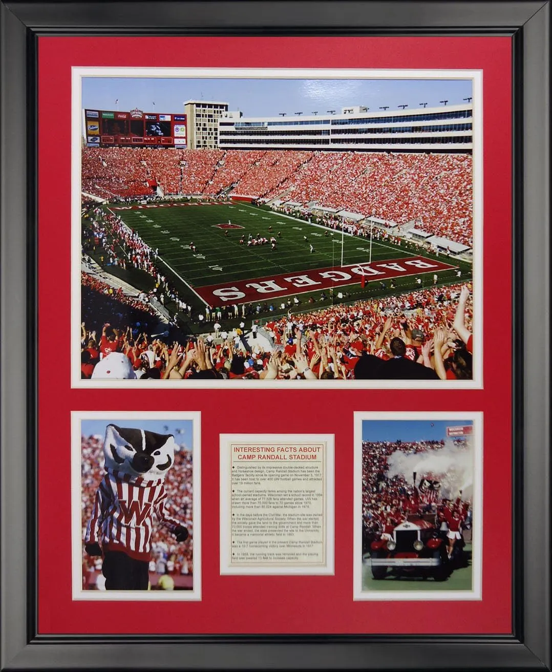 Legends Never Die University of Wisconsin - Camp Randall Stadium Framed Photo Collage, 16" x 20", (19986U)