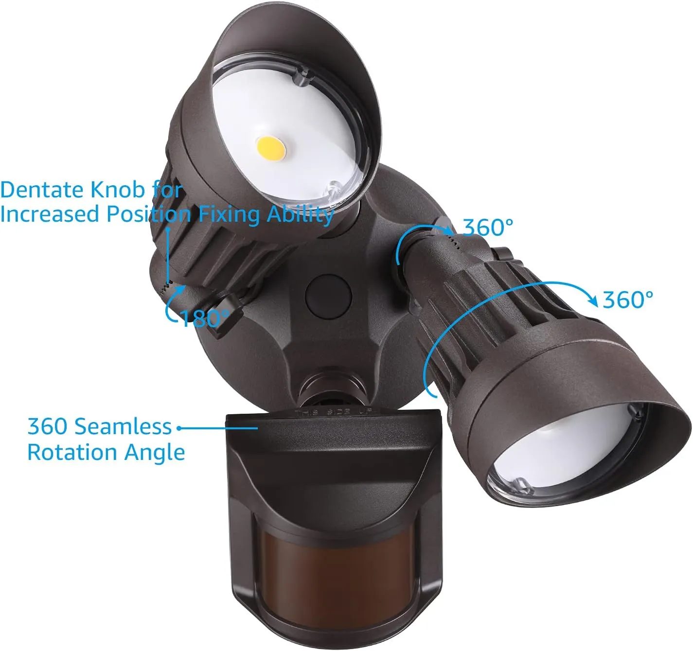 LEONLITE COB LED Security Light, Motion Sensor Flood Lights Outdoor, Aluminum, 3 Modes Motion Detector Dusk to Dawn Switch Control, 100-277V, Adjustable 2-Head, IP65, 5000K Daylight, ETL, Bronze