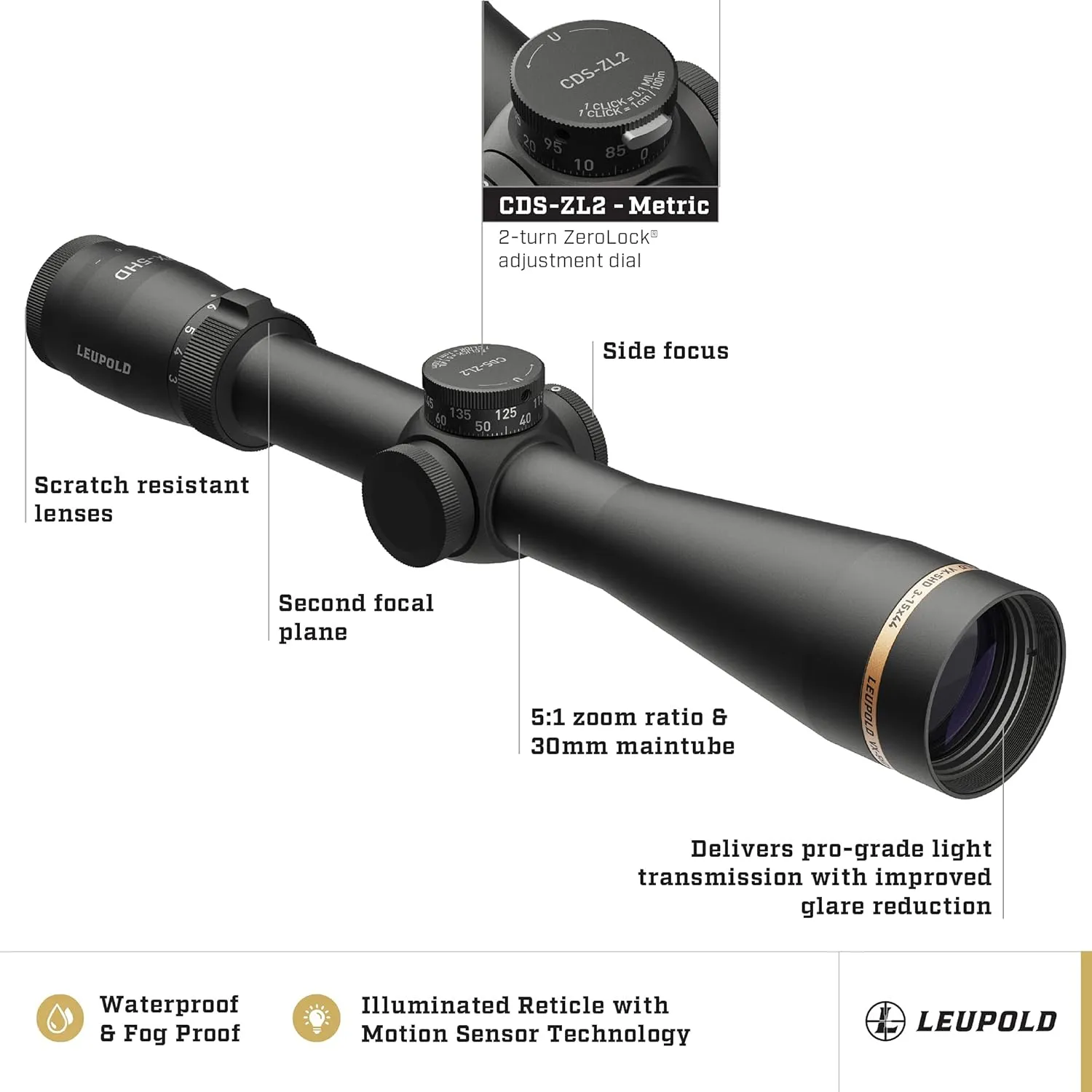 Leupold VX-5HD 3-15x56mm Riflescope