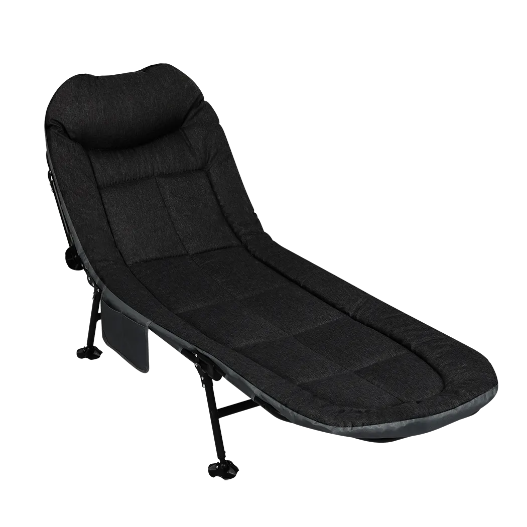 Levede Folding Camping Bed Camp Cots Black
