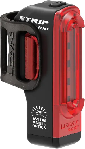 LEZYNE Strip Drive Pro Bicycle USB Rechargeable IPX7 Waterproof 270-Degree Visibility LED Rear Light w/Multiple Solid & Flash Modes | Silicone Rubber Mounting Strap Included - 300/400 Lumens Options