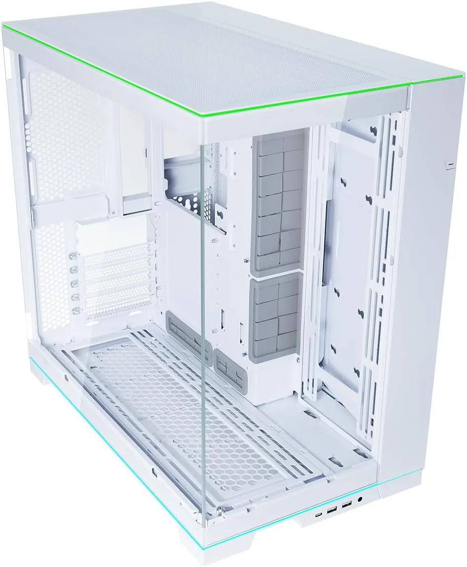 Lian Li O11D EVO RGB E-ATX gaming dual chamber case - ARGB lighting strips - Up to 420mm radiator - Cable management - Front and side tempered glass panels - Reversible chassis (O11DERGBW.US)
