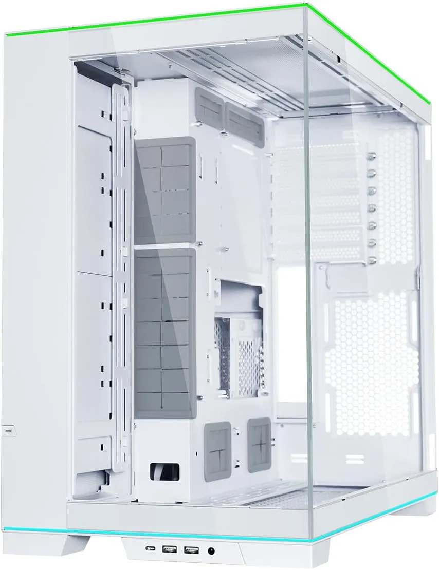 Lian Li O11D EVO RGB E-ATX gaming dual chamber case - ARGB lighting strips - Up to 420mm radiator - Cable management - Front and side tempered glass panels - Reversible chassis (O11DERGBW.US)