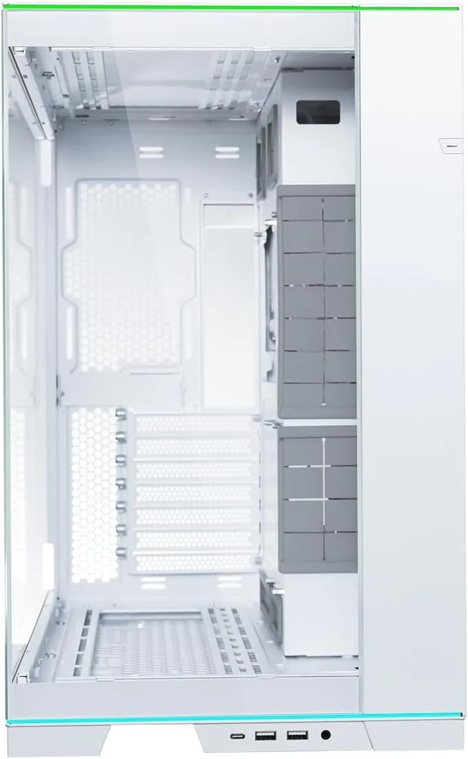 Lian Li O11D EVO RGB E-ATX gaming dual chamber case - ARGB lighting strips - Up to 420mm radiator - Cable management - Front and side tempered glass panels - Reversible chassis (O11DERGBW.US)