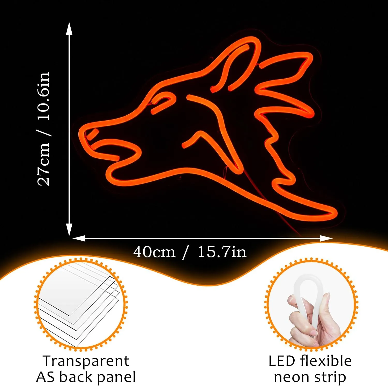 LISIGNVE Wolf Neon Sign Red Led Cute Wolf Neon Lights for Wall Decor Dimmable USB Bedroom Sign Lights for Kids Room Home Decor Party Gifts