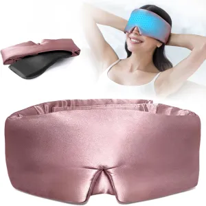 LitBear Silk Sleep Mask, Mulberry Silk Sleeping Mask for Women Men with Reusable Gel Ice Pack, Cold Compress Eye Mask for Dark Circles Puffiness, Light Blocking Eye Mask Sleep with Adjustable Band
