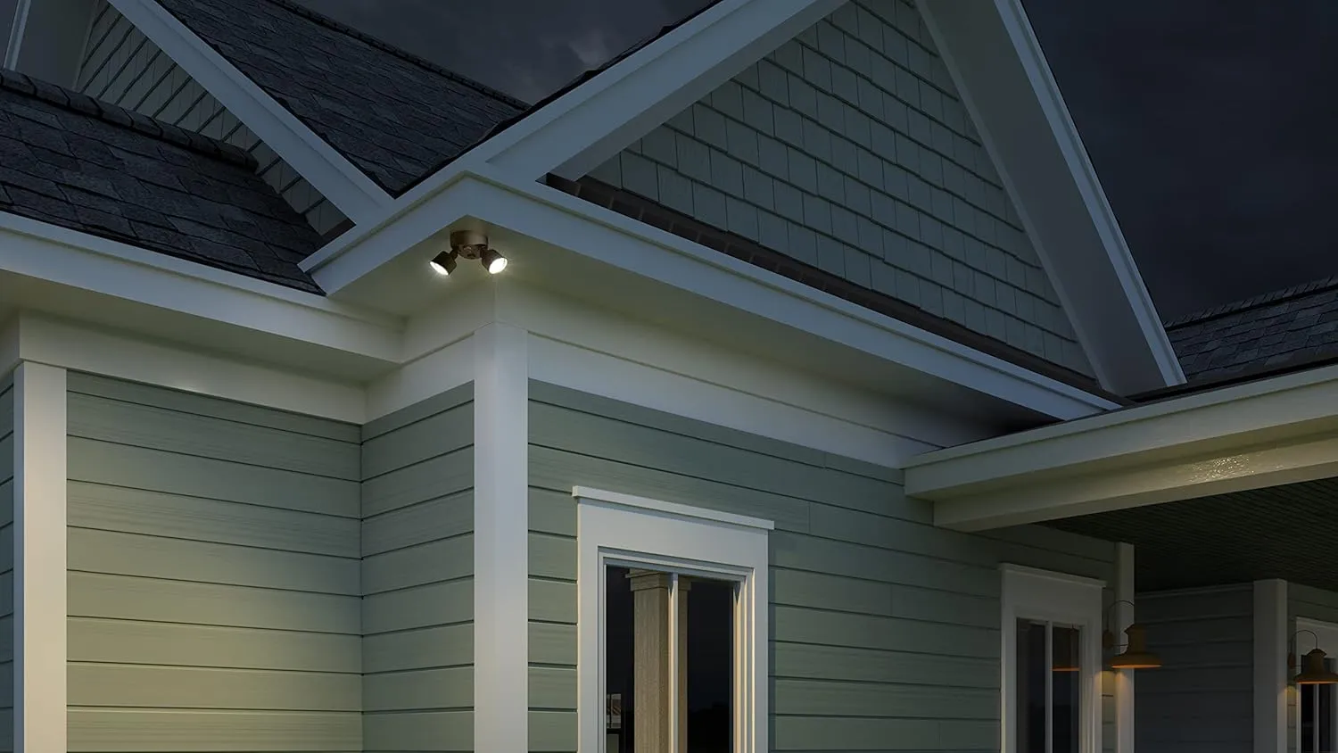 Lithonia Lighting HGX LED 2RH 40K 120 DDB M2 HomeGuard Security Flood Lights 2750 Lumens, 2-Light, No Sensor, Dark Bronze