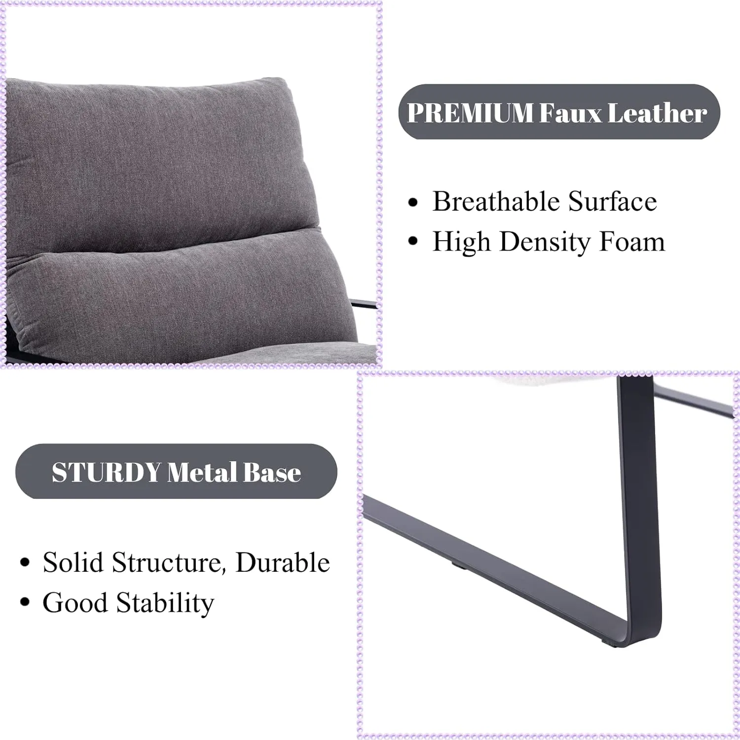 LukeAlon Modern Linen Accent Armchair, Upholstered Living Room Chair with Metal Base Thickened Cushion Single Sofa Chair Comfy Lounge Chair for Bedroom Living Room, Grey