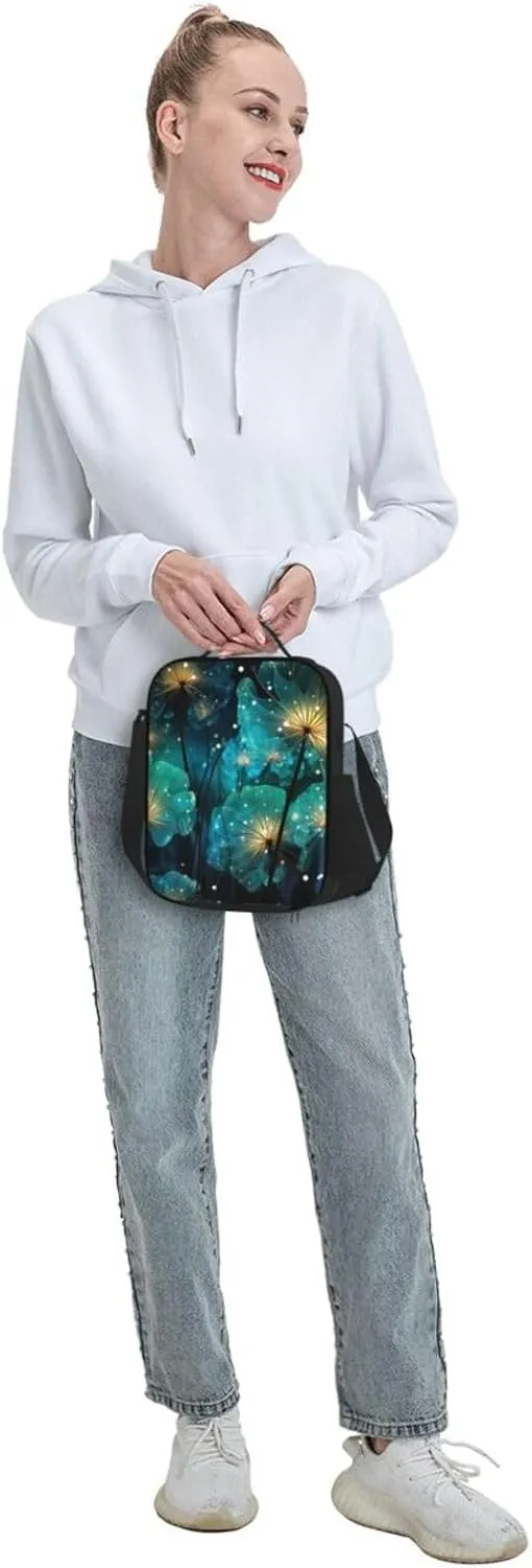 Lunch Bag Insulated Lunch Box for Men Women Unreal Flower Portable Lunch tote Bag Lunchbox