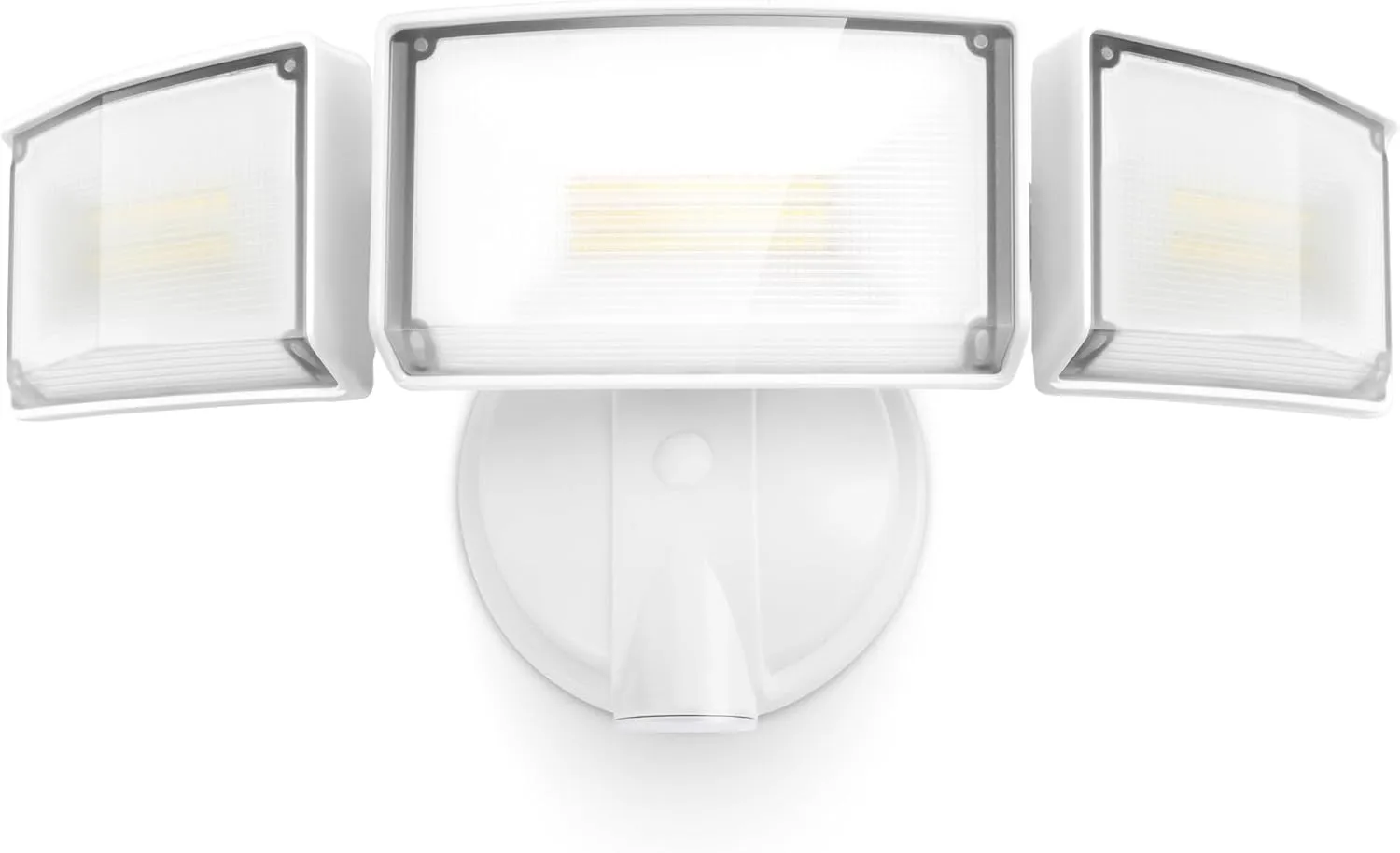 LUTEC 75W 8000 Lumen Floods Light Outdoor, Switch Controlled LED Security Lights with 3 Adjustable Heads, 5000K Daylight, IP65 Waterproof Exterior Flood Light for Outside Garage, Yard, Patio-White