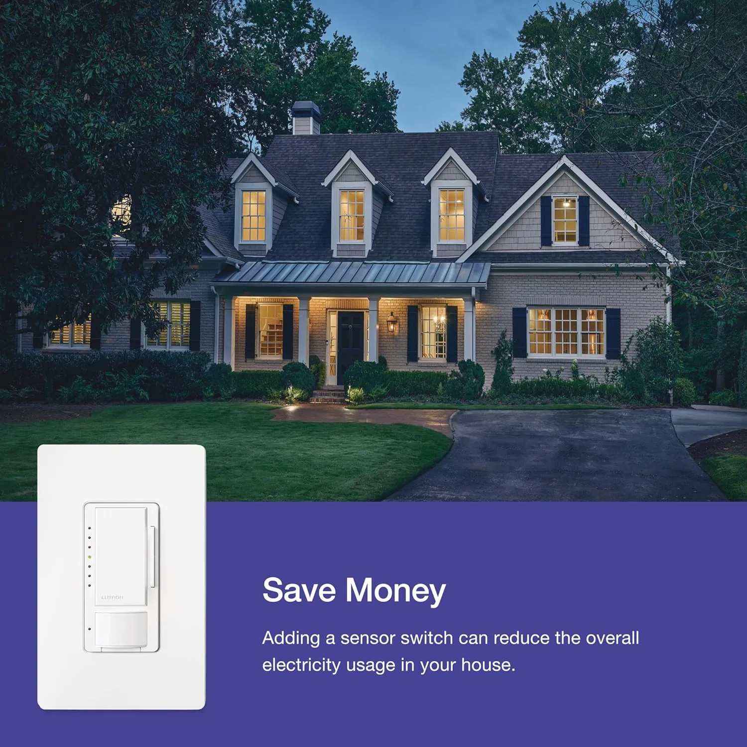 Lutron Maestro Motion Sensor Dimmer Switch for Bathroom, Garage, Laundry Room, and Closet, Occupancy and Vacancy Sensor, Single-Pole/Multi-Location, No Neutral Req, MSCL-OP153M-BL, Black